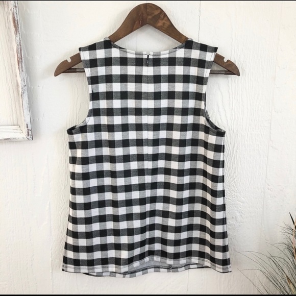 Ann Taylor Gingham Ruffle Shell Top - Picture 5 of 7